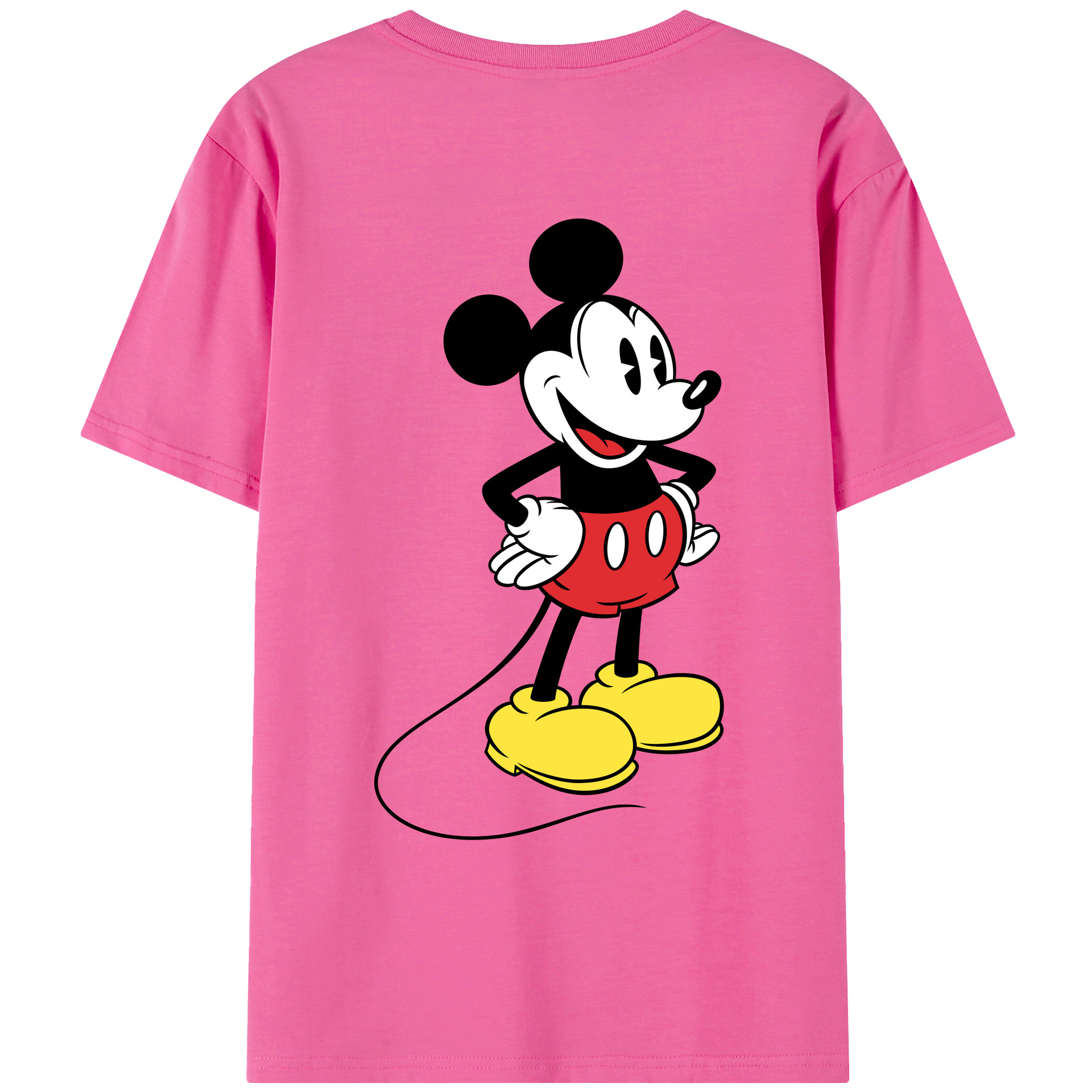 （画像用） ミッキーマウス Mickey Mouse レディース半袖Tシャツ(バックプリント)